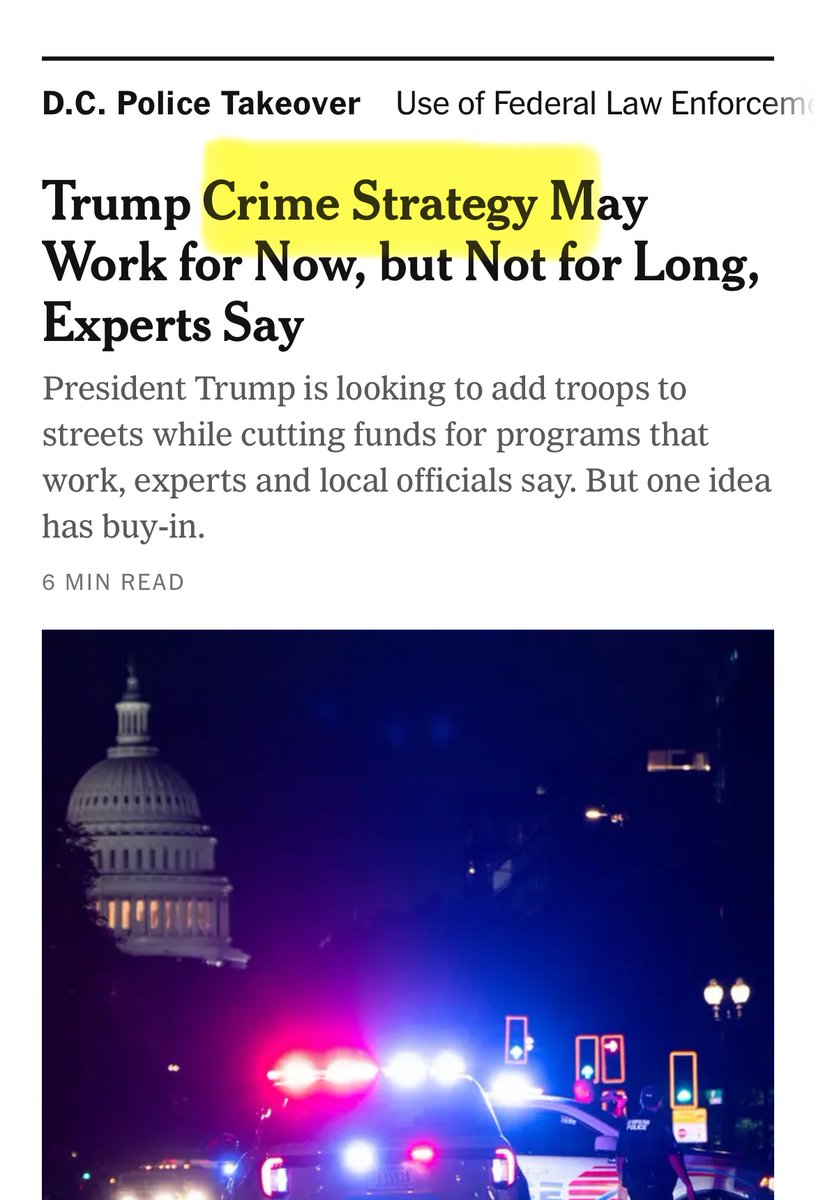 I’m not sure how else to say this to the New York Times, but what we are seeing is not a “crime strategy”! You don’t have to parrot every lie a fascist tells about their motivations as if it were true.