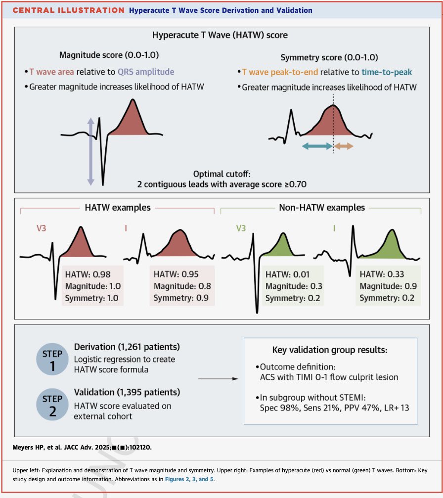 Robert Herman, MD (@roberthermanmd) on Twitter photo After 30 years of primary PCI we now have an objective definition of the most common #ECG pattern of STEMI.
Hyperacute T-waves specific for acute coronary occlusion now defined using #AI in <a href="/JACCJournals/">JACC Journals</a>! After 30 years of primary PCI we now have an objective definition of the most common #ECG pattern of STEMI.
Hyperacute T-waves specific for acute coronary occlusion now defined using #AI in <a href="/JACCJournals/">JACC Journals</a>!