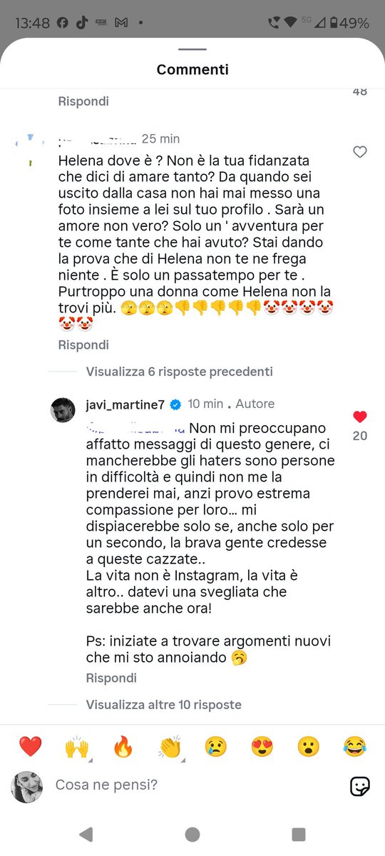 Giaviè ha proprio detto
non azzardatevi a toccare
l'amore che provo per mia moglie
che vi mangio🔥
#helevier