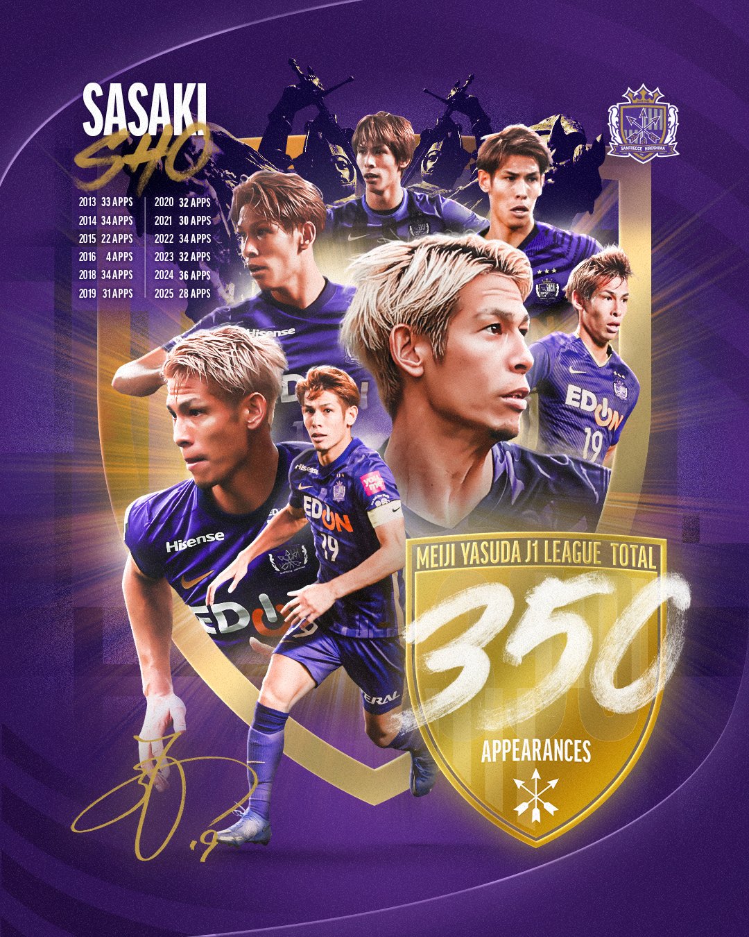 サンフレッチェ広島 2024 1st公式レプリカユニフォーム　Lサイズ　佐々木翔 サンフレッチェ広島 2024 1st公式レプリカユニフォーム Lサイズ