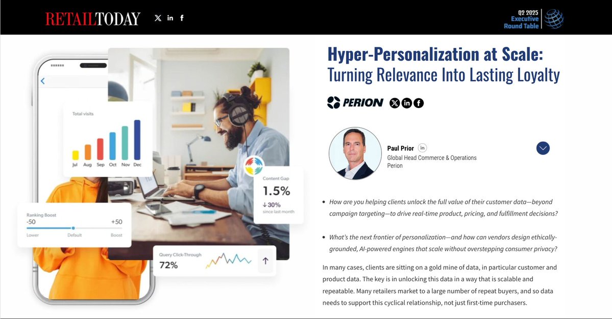 Perion Network (@perionnetwork) on Twitter photo Published in <a href="/retail_today/">Retail Today</a>: Hyper-Personalization at Scale: Turning Relevance Into Lasting Loyalty.
by Paul Prior on how AI-powered personalization can unlock customer and product data to drive loyalty.
magazine.retail-today.com/executive_roun…
#retailmedia #adtech #personalization Published in <a href="/retail_today/">Retail Today</a>: Hyper-Personalization at Scale: Turning Relevance Into Lasting Loyalty.
by Paul Prior on how AI-powered personalization can unlock customer and product data to drive loyalty.
magazine.retail-today.com/executive_roun…
#retailmedia #adtech #personalization