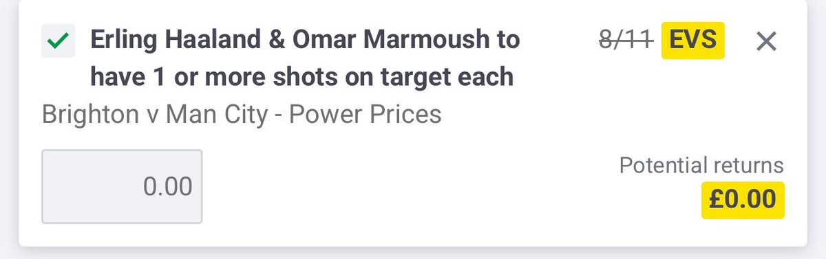 BRIGHTON V CITY🟡🔴

Good luck! 

#PremierLeague 
#Gambling𝕏