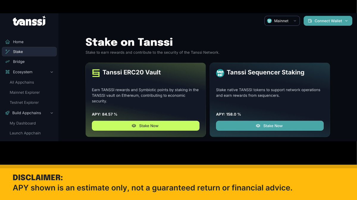 TanssiNetwork's tweet photo. The Stake tab of the Tanssi dApp got a little update this week.

Did you spot it? https://t.co/rHt7ADKS8a