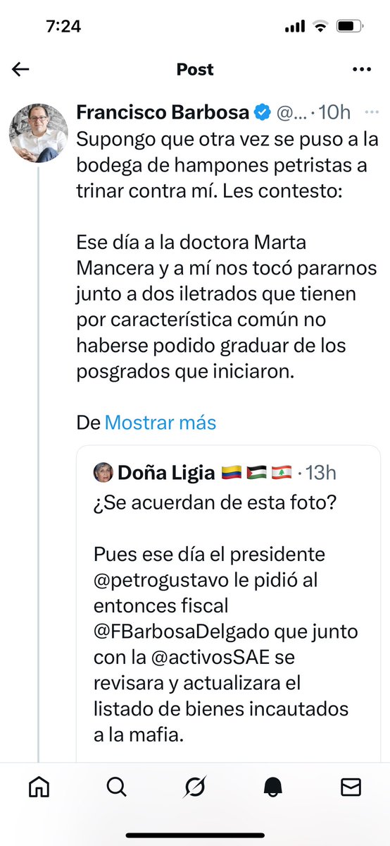 Angelica Monsalve Gaviria (@alazamo123) on Twitter photo Díganle a éste POCA COSA quién es el HAMPÓN y por favor que se entere toda Colombia y el mundo entero. RP👇 <a href="/FBarbosaDelgado/">Francisco Barbosa</a>
Este tipo es inmundo, peor que una letrina, pongan #Barbosaelhampón Díganle a éste POCA COSA quién es el HAMPÓN y por favor que se entere toda Colombia y el mundo entero. RP👇 <a href="/FBarbosaDelgado/">Francisco Barbosa</a>
Este tipo es inmundo, peor que una letrina, pongan #Barbosaelhampón