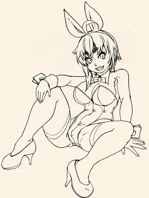 #皆さん線画と塗った後を見せてください 
背景の椅子は色ラフから一発描きしたので
線画は無いの 