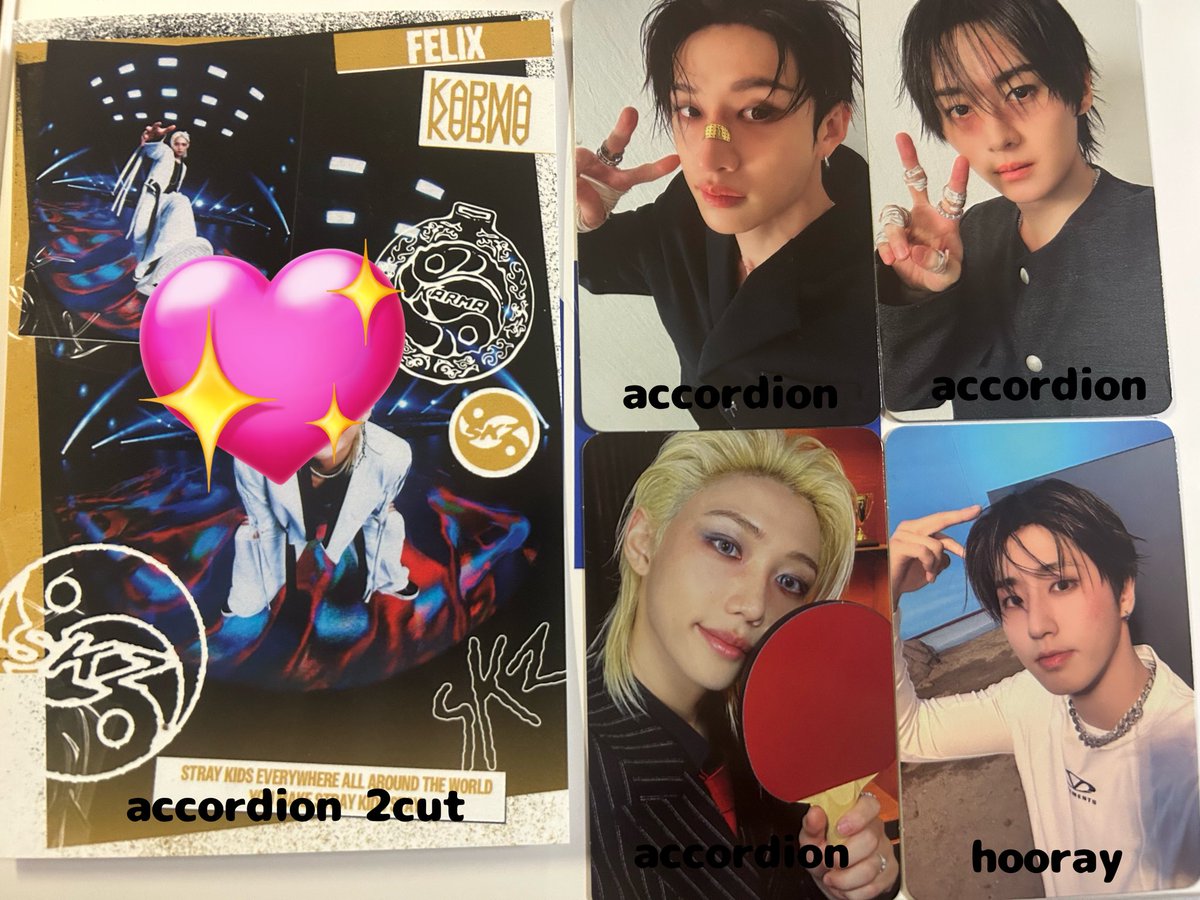 sunninn_6's tweet photo. @skzootrhk 検索から失礼します🙇🏻‍♀️
💖を付けているHMVラキドロBを🐰↔🐶、accordion2cutを🐥↔🦊で交換して頂きたいです。検索お願いします！ https://t.co/IqJxwZmP5r