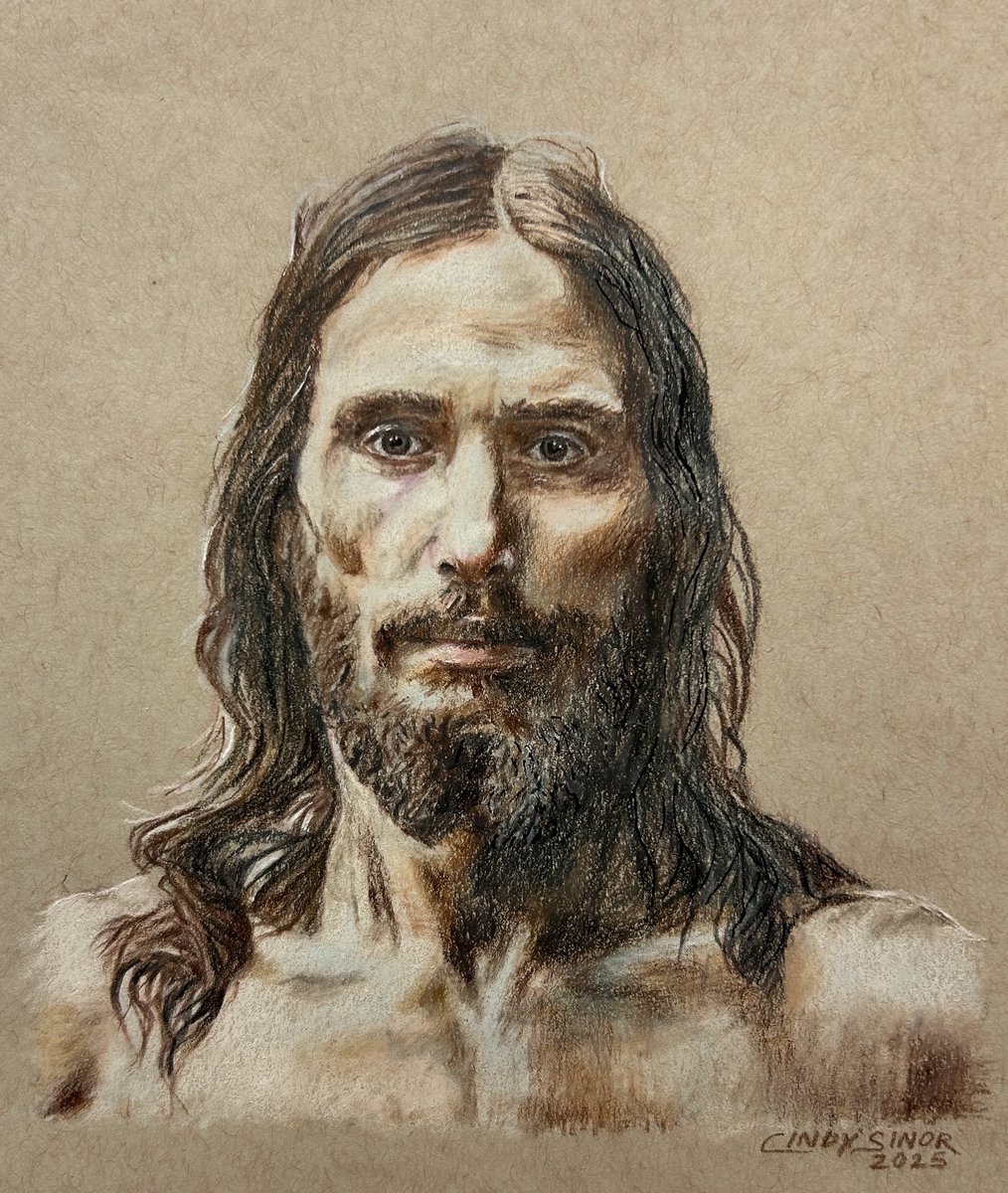they call me Pencils (@cindysinor) on Twitter photo While I’m not a fan of images created purely with AI prompts, I do think AI can be a good artist’s tool for generating reference photos. This is my colored pencil drawing from an AI enhanced image of the Shroud of Turin.
✍️ How do you feel about AI in the art world? It’s While I’m not a fan of images created purely with AI prompts, I do think AI can be a good artist’s tool for generating reference photos. This is my colored pencil drawing from an AI enhanced image of the Shroud of Turin.
✍️ How do you feel about AI in the art world? It’s