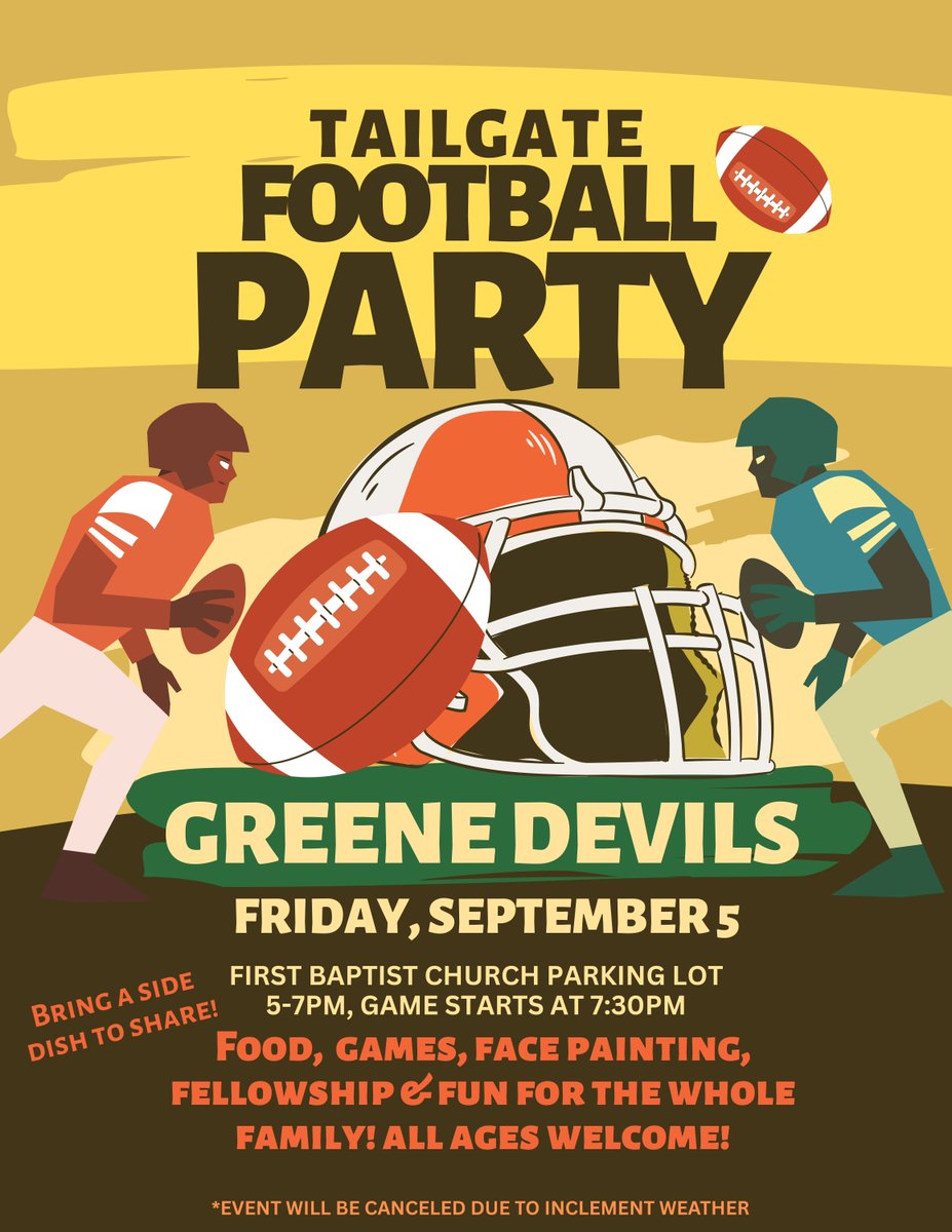 Join us before the game this Friday, Sept. 5 from 5-7PM for some games, food, and face painting! Bring a side dish to share, invite a friend, and let us know you if you plan to come.

buff.ly/eJY9Ivm