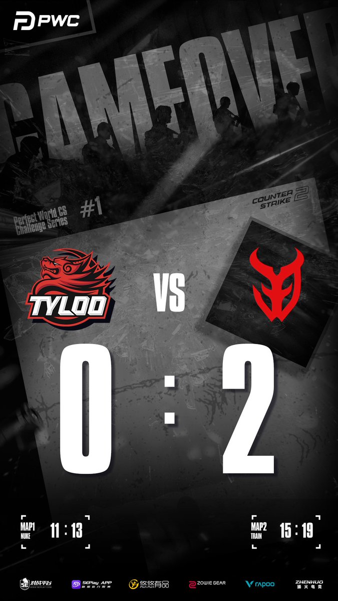 tyloogaming's tweet image. 【PWC series 1】
TYLOO 0:2 @3DMAXGaming 
GGWP❤️
#tyloo #pwc