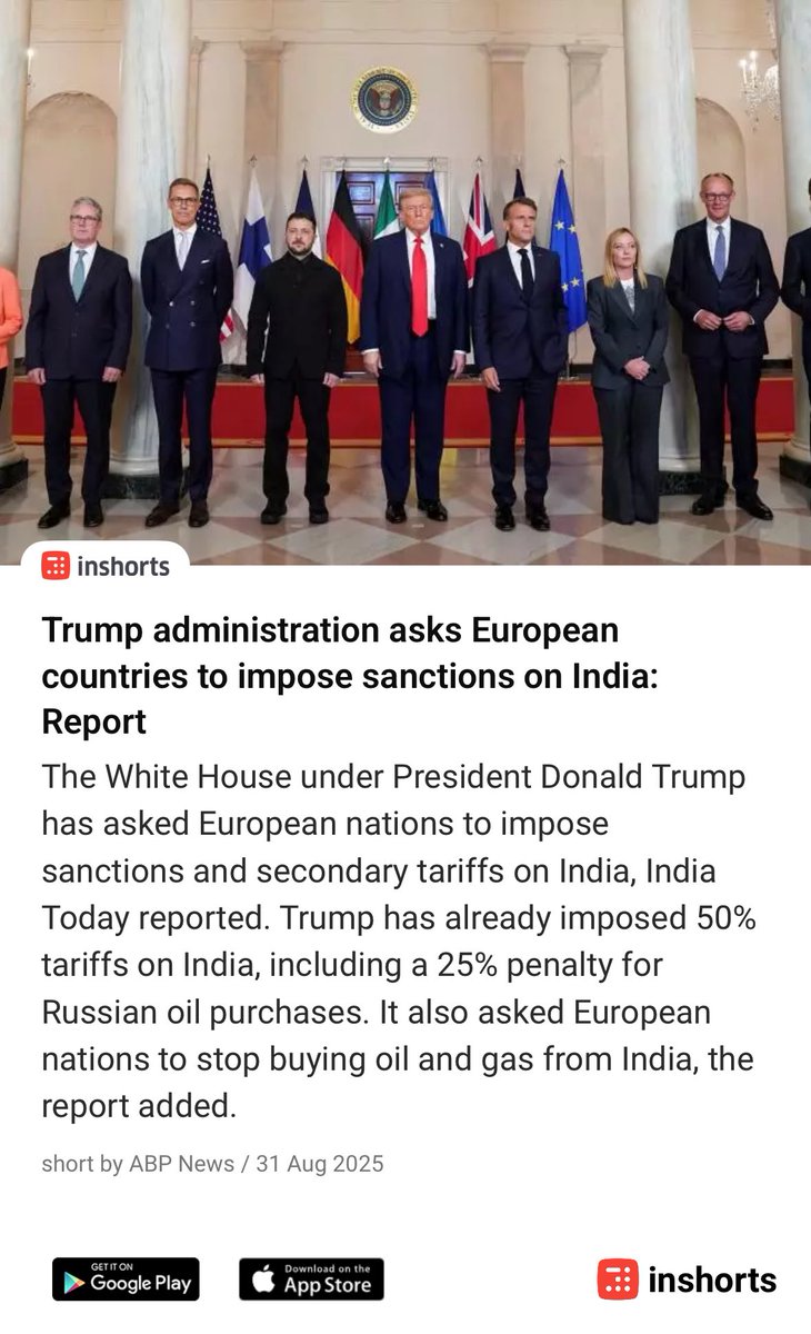 Trump administration asks European countries to impose sanctions on India
⁦<a href="/ankitatIIMA/">Dr. Shah</a>⁩ again as expected!