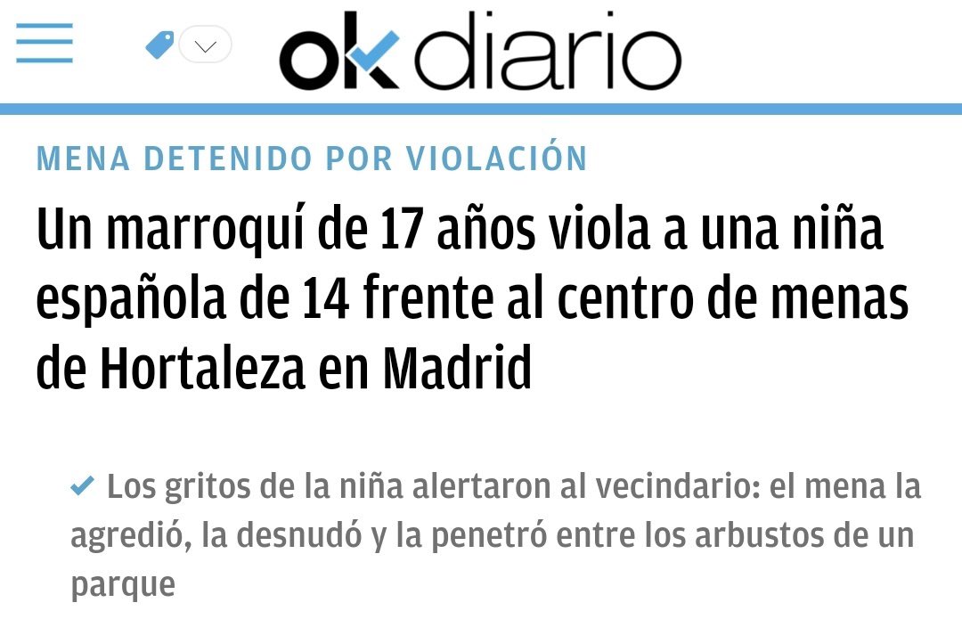 No. Ni Irene Montero ni Sánchez van a condenar la violación del mena del centro de Hortaleza a la niña de 14 años.

En el momento en el que una agresión a una mujer rompe su relato, dejan de ser feministas.

Pocas cosas hay más sucias que usar a las mujeres como arma política.