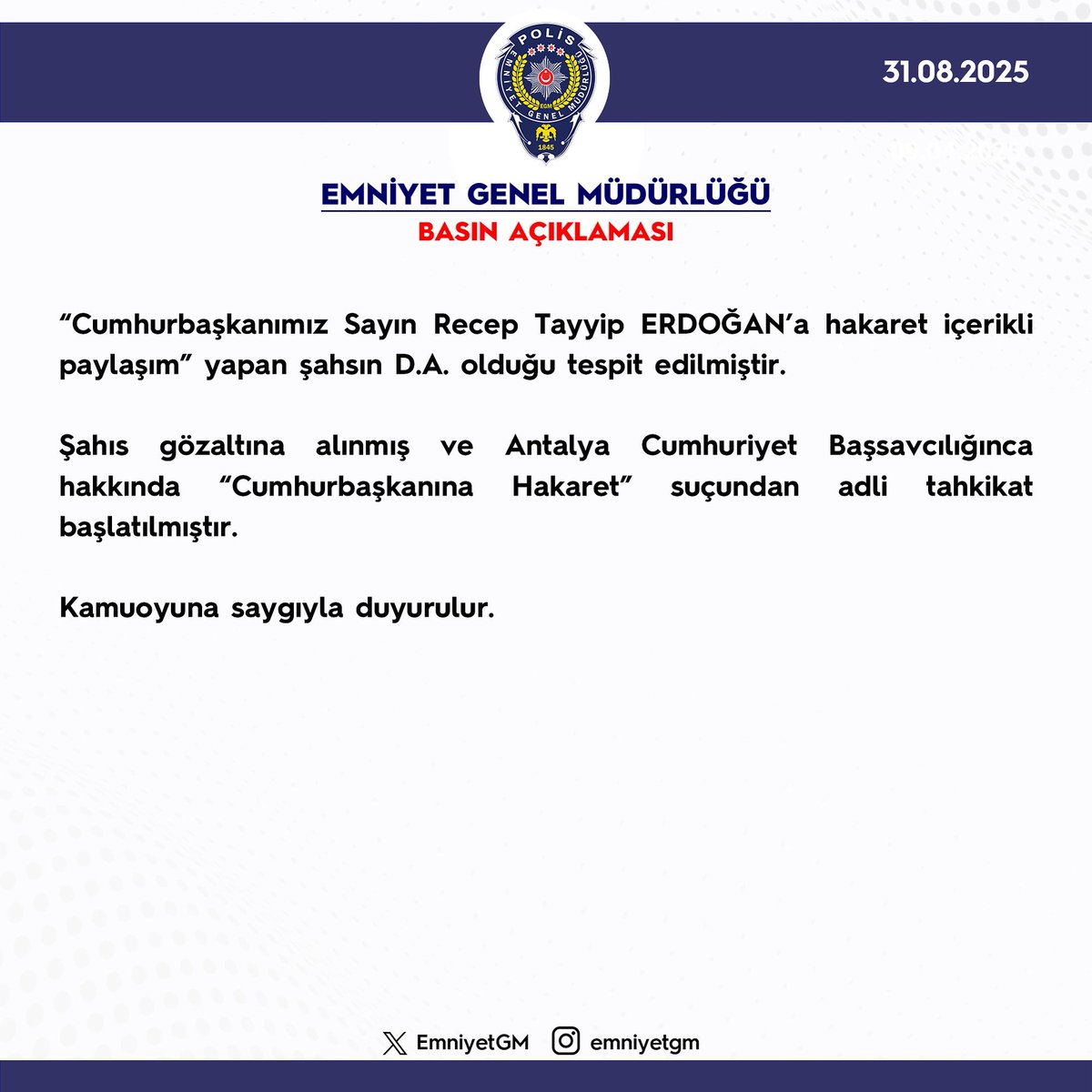 Türk Polis Teşkilatı (@emniyetgm) on Twitter photo 