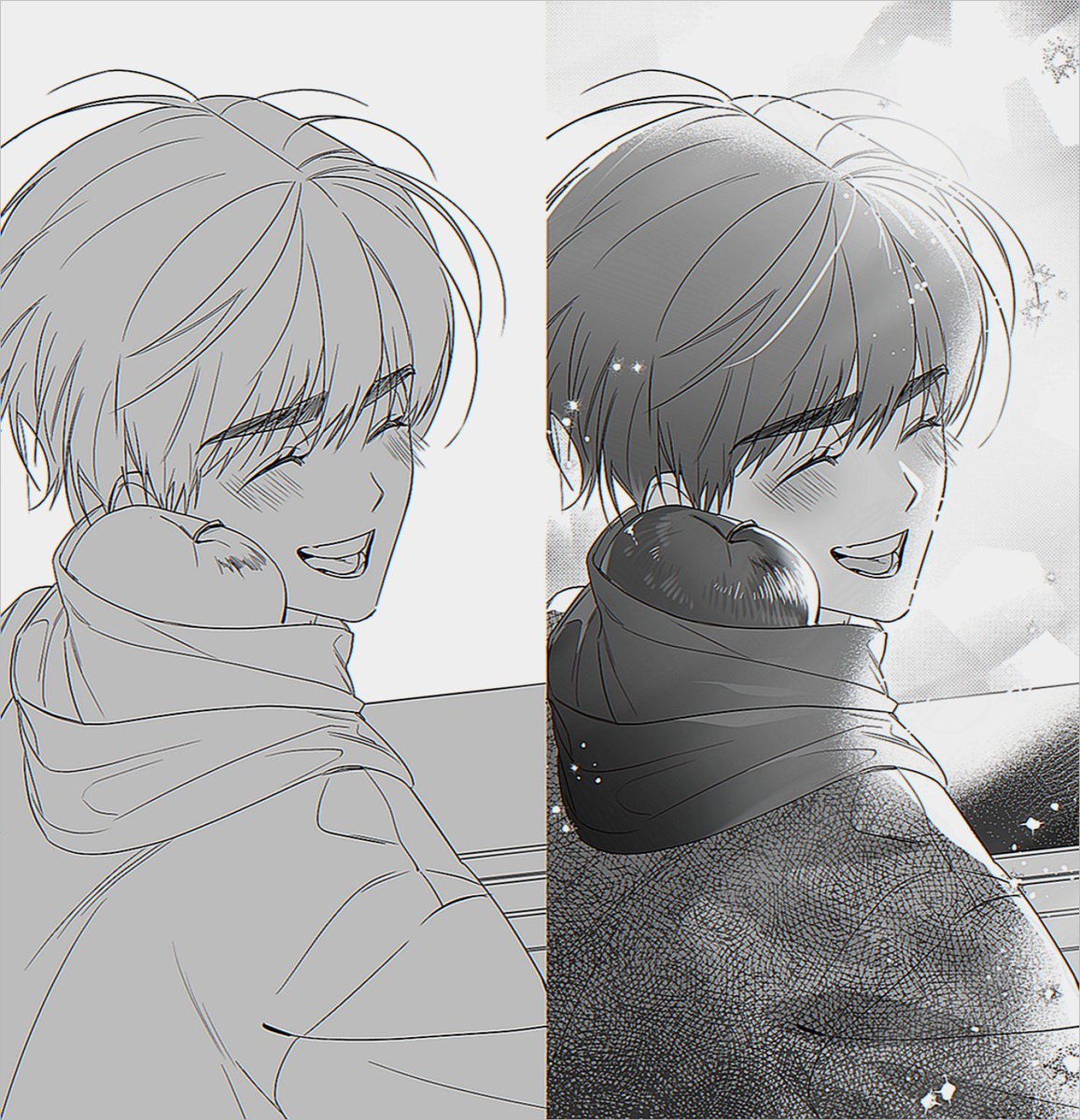 ridibooks.com/books/60310000…
웹툰 <파지> 9화가 공개되었습니다!
이번 흑백 원고 부분의 톤 작업은 무려 희맹님이 힘써주셨습니다. 남다른 퀄리티가 느껴지는 작업 감사합니다🫶!!