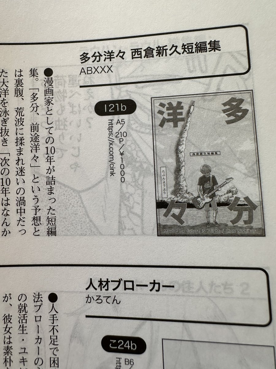 発売中のティアズマガジン153のP&amp;Rコーナーにて、前回頒布した新刊『多分洋々 西倉新久短編集』をご紹介いただいています! 