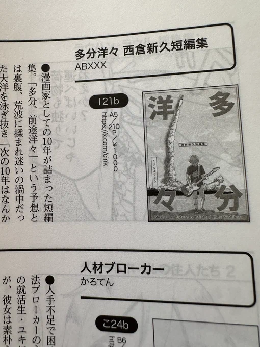 発売中のティアズマガジン153のP&amp;Rコーナーにて、前回頒布した新刊『多分洋々 西倉新久短編集』をご紹介いただいています! 