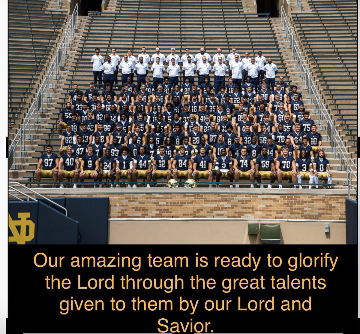 “This is the day the Lord has made; we will rejoice and be glad in it.” Psalm 118:24.

Let us praise the Lord by cheering for our team and singing, ‘Hallelujah’, for our God is faithful!

Let’s go Irish, the Lord is with you as always!🙏🏽☘️💚