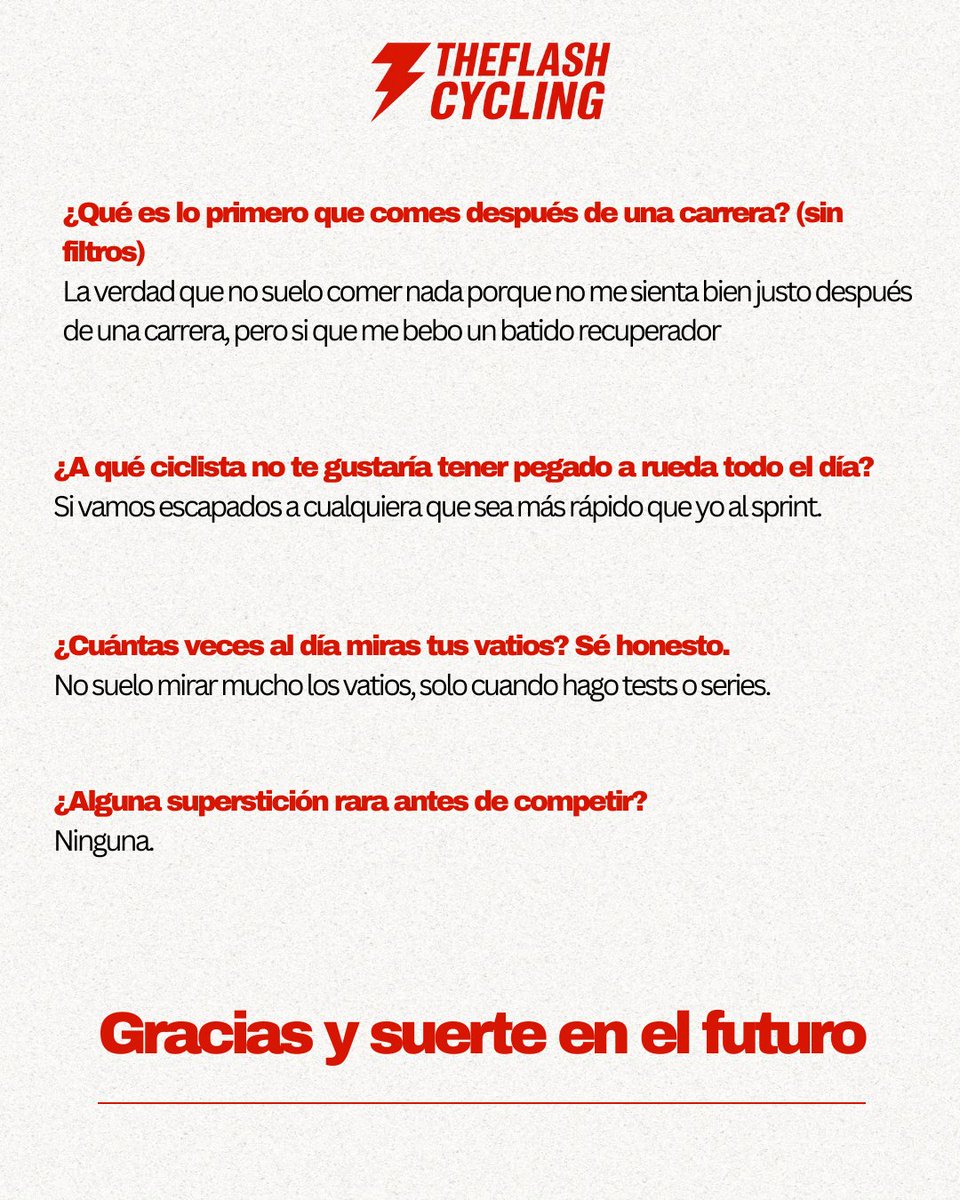TheFlashCycling's tweet image. 🔴 PREGUNTAMOS A… Alejandro Paredes 🔴
El escalador del Team El Bicho 🐞⛰️ ya brilla en su primer año sub23.
Ambicioso, ligero y con un futuro prometedor, nos cuenta en 8 preguntas:
⚡ Debut en la categoría
⚡ Objetivos
⚡Curiosidades 

¿Hasta dónde llegará esta joven promesa?