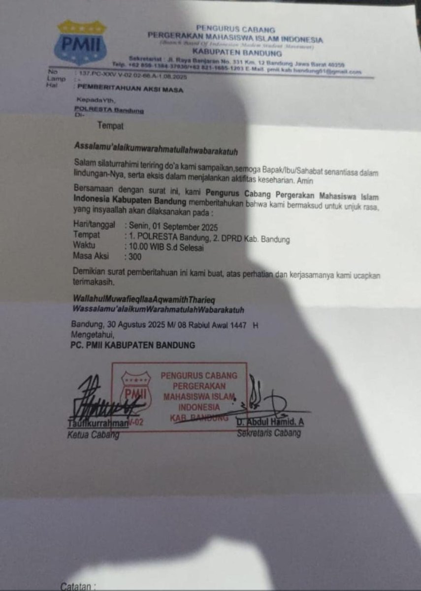 Info info nya min <a href="/PRFMnews/">Radio PRFM</a> besok sekolah di kabupaten bandung libur ga? Soalnya di group wa ada edaran demo di pemkab bandung