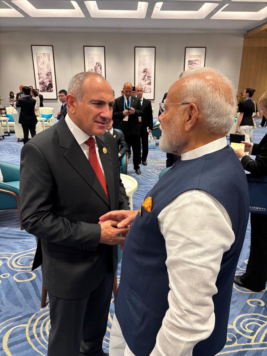 Narendra Modi (@narendramodi) on Twitter photo Very good interaction with Prime Minister of Armenia, Mr. Nikol Pashinyan. India and Armenia share warm and growing ties, rooted in friendship and mutual cooperation.
<a href="/NikolPashinyan/">Nikol Pashinyan</a> Very good interaction with Prime Minister of Armenia, Mr. Nikol Pashinyan. India and Armenia share warm and growing ties, rooted in friendship and mutual cooperation.
<a href="/NikolPashinyan/">Nikol Pashinyan</a>
