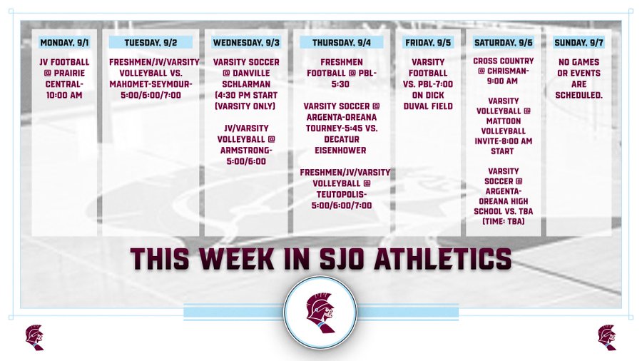 SJO sports this week