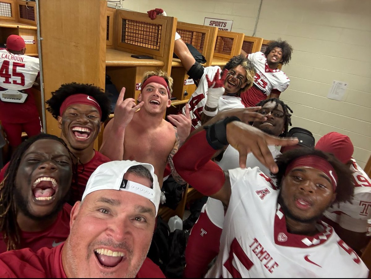 kathdud1's tweet photo. What a great start to the season! Congratulations to @keithdudz &amp; @Temple_FB on a convincing win over UMass!! #TempleTUFF 🍒💎🦉 https://t.co/RjrUtiP1lz