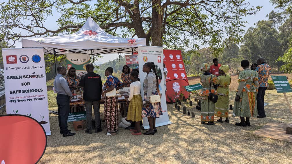 CadecomMalawi's tweet photo. Today marks the start of Bible Month &amp; the Season of Creation 2025. Caritas Malawi joined with pavilions on environmental care, and a statement during Mass urged us to live our faith through caring for creation 

#sowingseedsofpeaceandhope# https://t.co/F3bt2NACeA