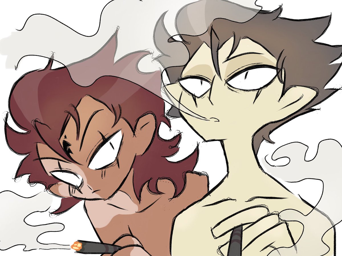 気だるげにタバコを吸う🦉にドキドキしてる♈️の擬人化rkgk