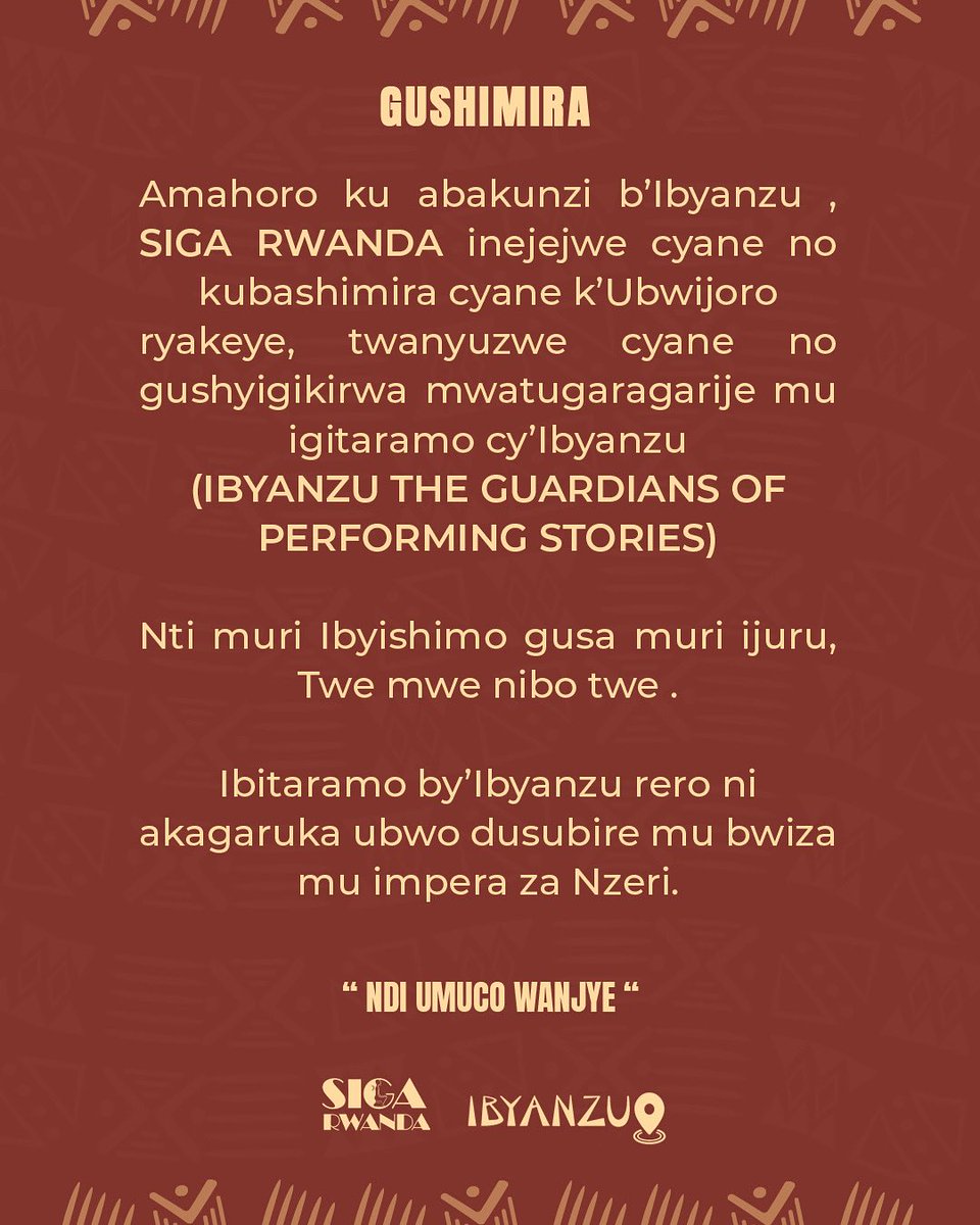 MWAKOZE CYANE NKUNDA BYANZU MWE 🙏🏿 RYARI IJURU

Dusubire mu Nzeri