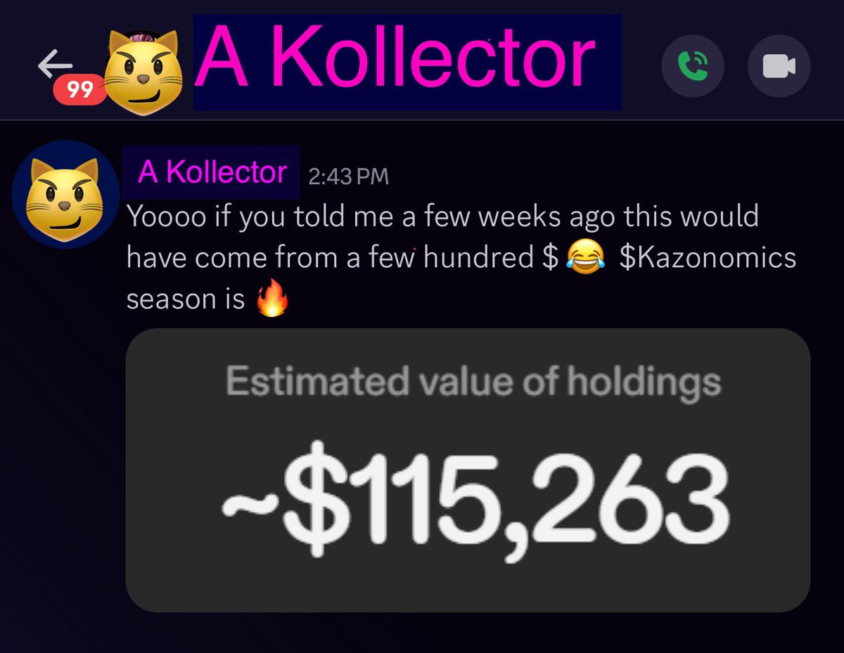 Congrats 2 another #art #kollector 6 figures from hundreds 🔥

A public 200x from Qt with real fundamentals behind it #Nomicsfam does it like no 1 else that’s why $kazonomics is known as the #Godfather of #crypto charting now u get why &amp; this is just the beginning bch’s 👻🚀