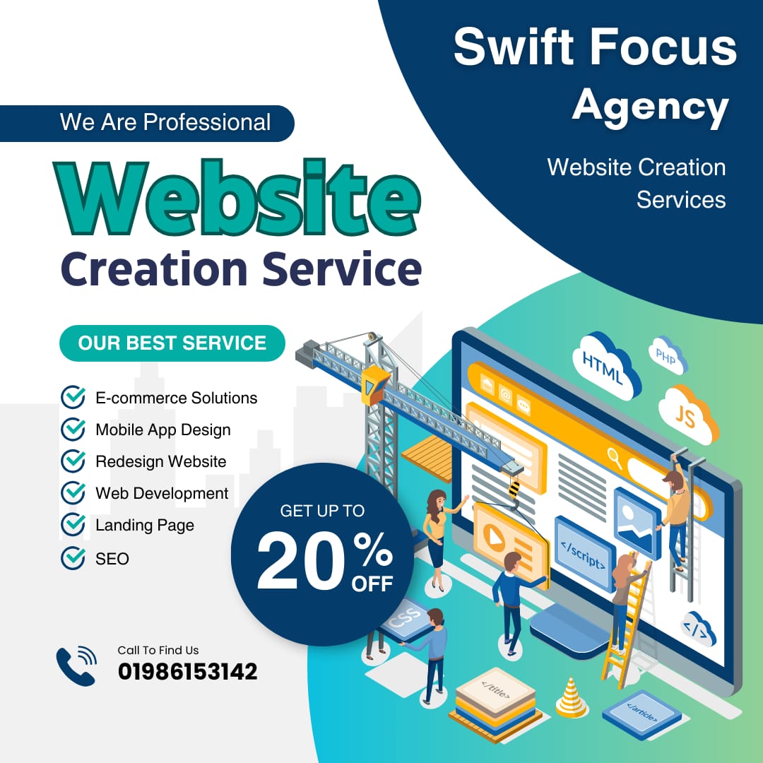 swiftfocusSFA's tweet image. 🤷 Are you thinking of Creating a 𝐖𝐞𝐛𝐬𝐢𝐭𝐞📷

 For more Details, Contact:

WhatsApp: wa.me/8801986153142 
Website: swiftfocusagency.com
