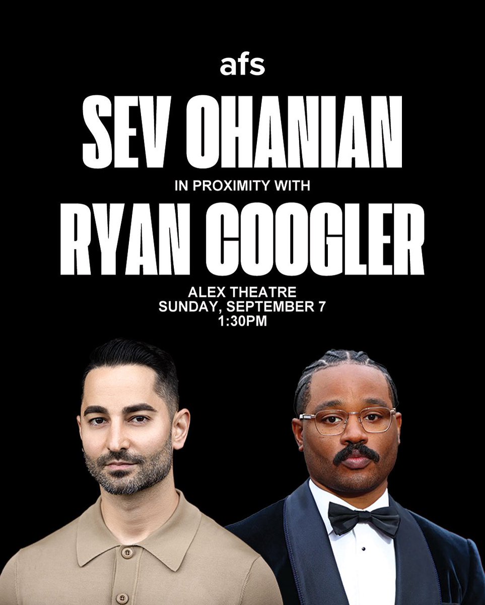 Don’t miss producer Sev Ohanian and director Ryan Coogler, the creative force behind this year’s SINNERS, in conversation about their creative partnership. tickets.evnsong.com/sev-ohanian-in…