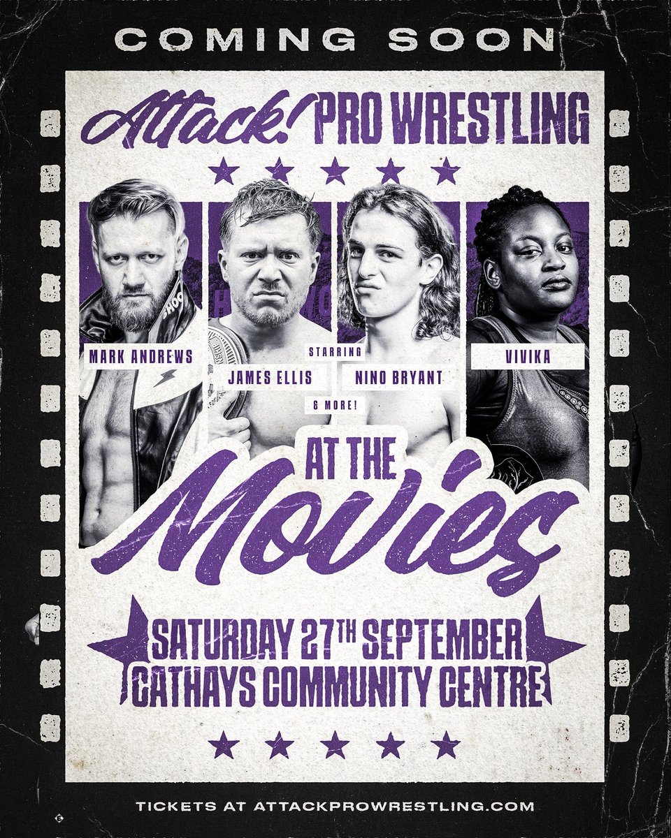 ATTACK! Pro Wrestling (@attackwrestling) on Twitter photo Weโre back at Cathays Community Centre on September 27th for
๐ฟATTACK! Pro At The Movies ๐ฟ
Make sure to book before another sell out at the bingo hall!
๐๏ธ attackprowrestling.com Weโre back at Cathays Community Centre on September 27th for
๐ฟATTACK! Pro At The Movies ๐ฟ
Make sure to book before another sell out at the bingo hall!
๐๏ธ attackprowrestling.com
