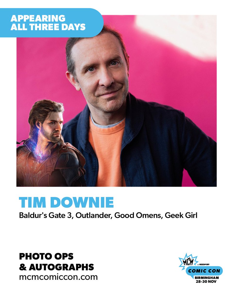 Stoplickingthedamnthing! 👀

Tim Downie is joining us at MCM Birmingham this November. Meet the Baldur's Gate 3, Outlander, Good Omens and Geek Girl star all three days for autographs and photo ops.

Get MCM Birmingham tickets at spkl.io/6019AOKCc