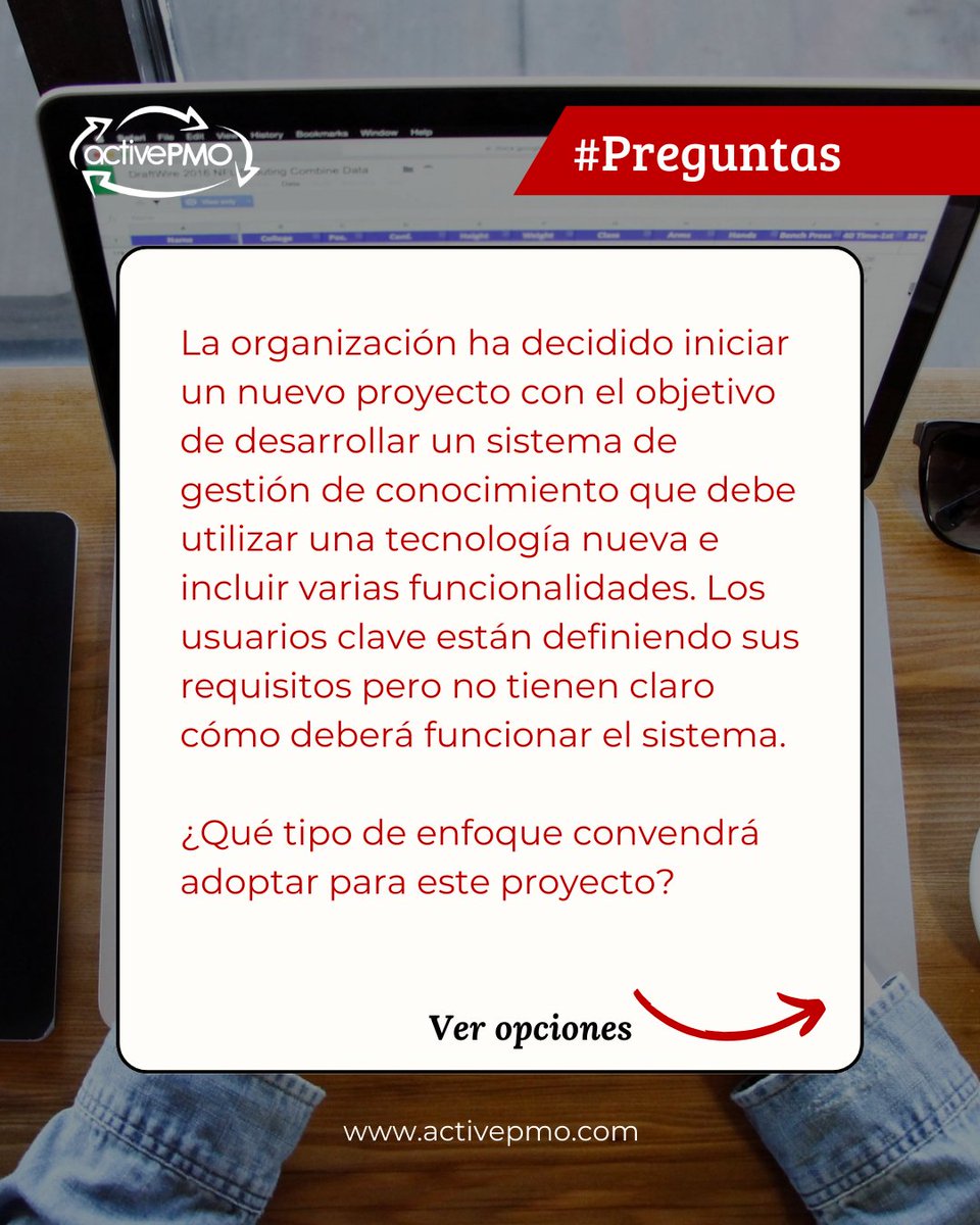 activepmo's tweet image. ¿Qué tipo de enfoque convendrá adoptar para este proyecto?

¿Acertaste? activepmo.com/2023/05/31/pre…

- activepmo.com -

#PMP #ActivePMO #pmpcertification #projectmanagement #pmpexamprep #direcciondeproyectos #preguntasexamenpmp #preparacionexamenpmp #ceciliaboggi
