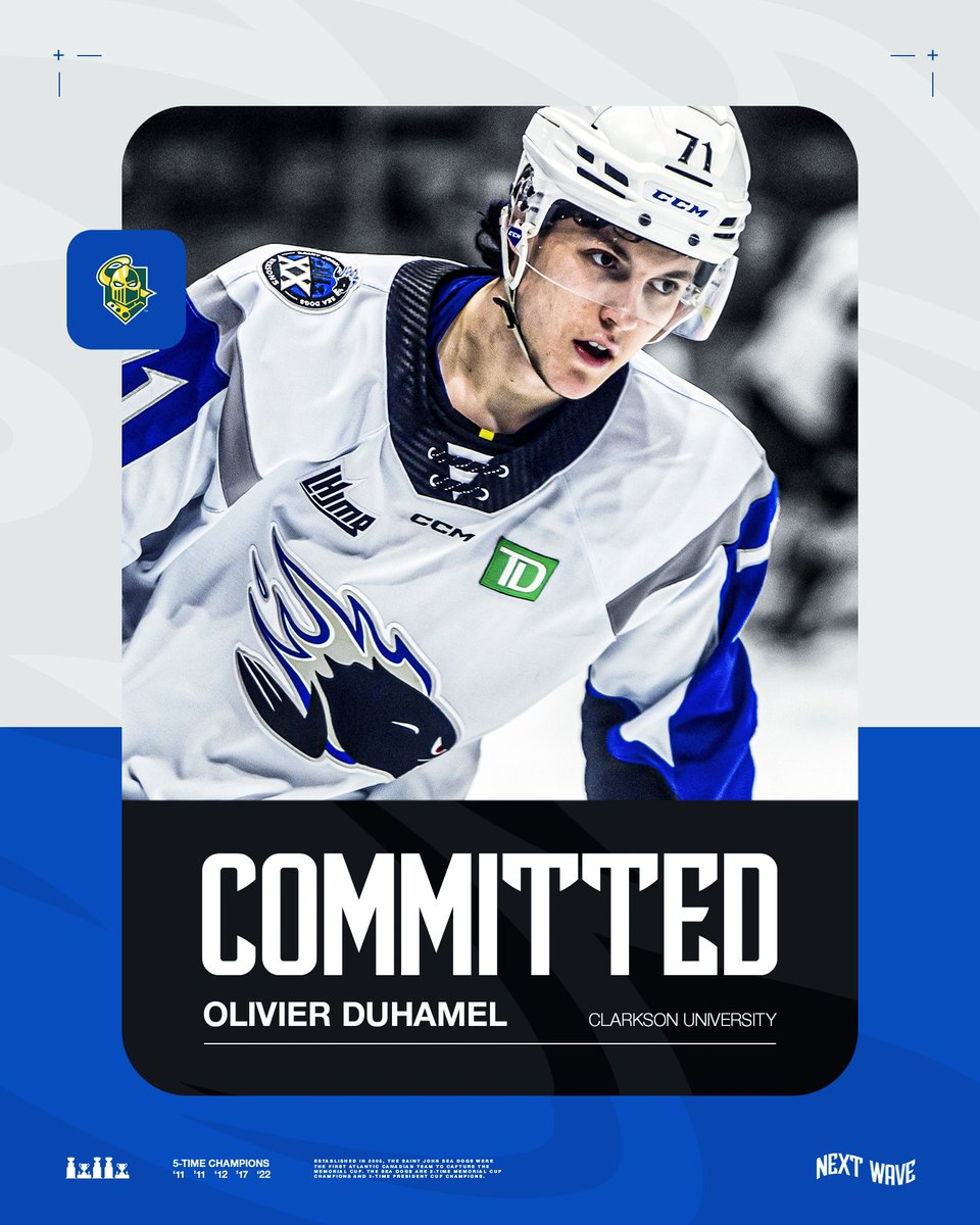 #SJSeaDogs defenceman Olivier Duhamel has committed to play college hockey at Clarkson University following the completion of his QMJHL career.

Congratulations, Oli!

#GoDogsGo