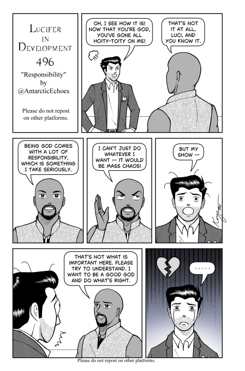 Hi everybody! Here is #LuciferInDevelopmentComics no. 496! Amenadiel elaborates on why he cannot fulfill Dorky Luci's request.... 😔😔😔 Enjoy! 💖💖💖💖💖 #LuciferNetflix #Lucifer <a href="/Henderson_Joe/">Joe Henderson</a> <a href="/Ildymojo/">Ildy Modrovich</a> <a href="/tomellis17/">tom ellis</a>