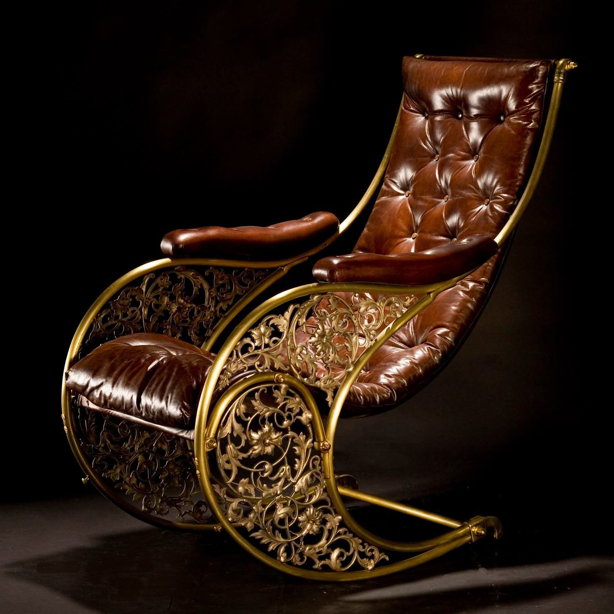 Victorian-era rocking chair, attributed to R.W. Winfield the 19th-century metal furniture pioneer.