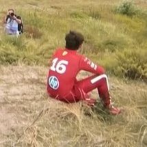 sainzzleclerc's tweet photo. i'm crying the grass is everyone's bestfriend rn 😭 https://t.co/eaThXNLKZK