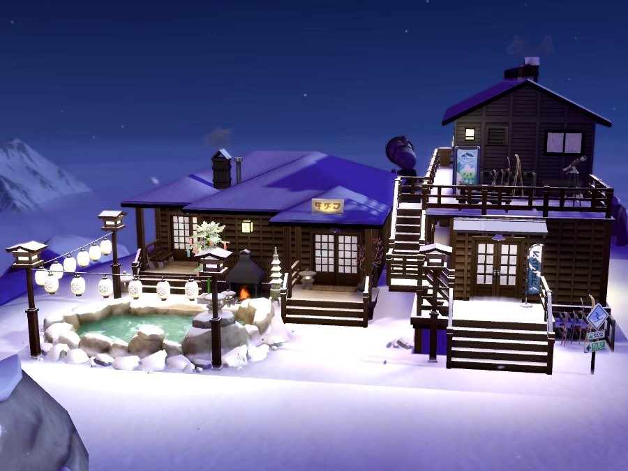 I made a mountain station for Mt. Komorebi Peak featuring a small hostel and an onsen 🗻💚

Now up on my gallery: kityyla 

#ShowUsYourBuilds #Sims4Builds #TheSims4 #TheSims #Sims4 #TS4