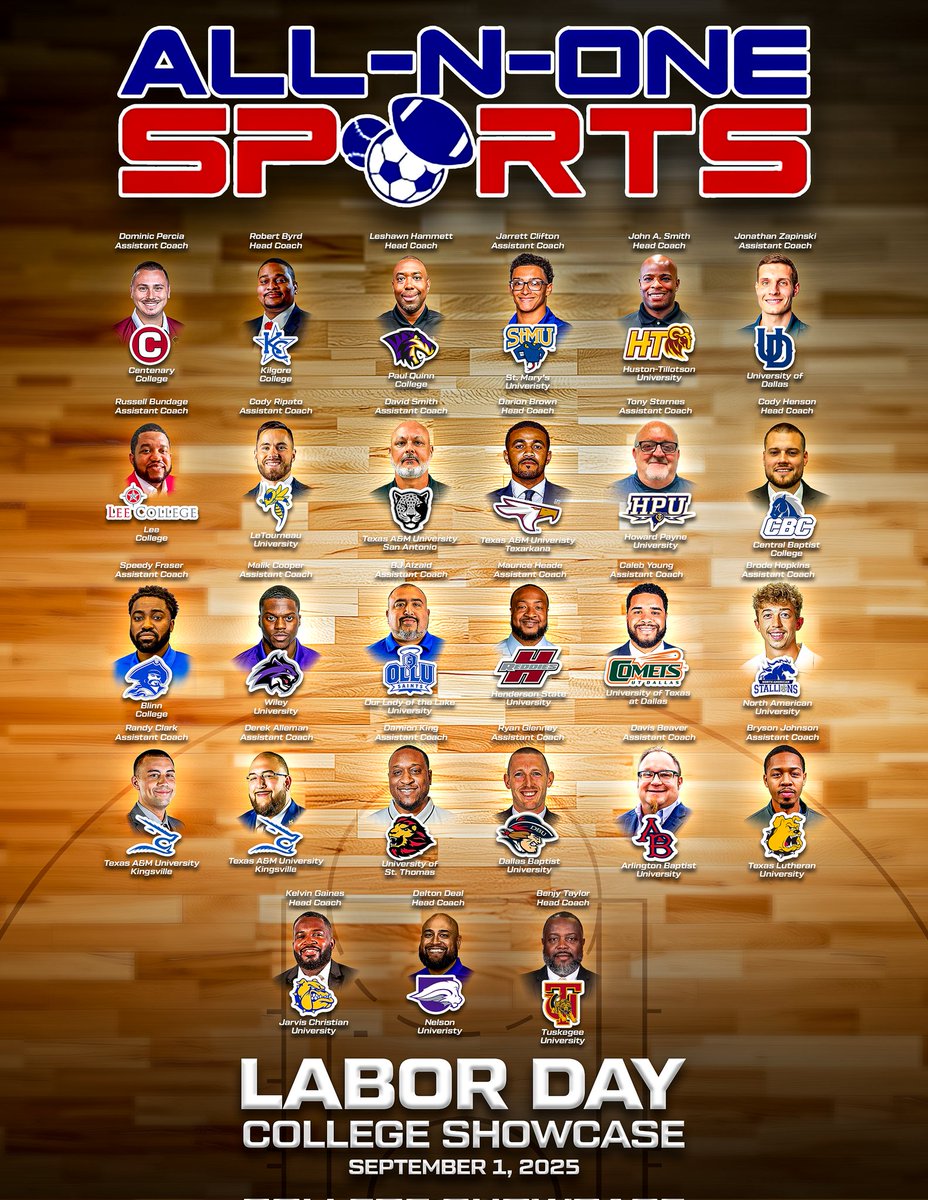 🔥THE PLAYERS 🏀STAGE IS SET🔥

This is our line-up of coaches for the <a href="/AllNOneSports1/">All-N-One Sports Services</a> Labor Day Showcase on 9/1

💎 There's opportunity awaiting  

Collaborative Partners⬇️

🔹️Media Coverage📒: <a href="/NXTLevelSN/">NXT Level Sports Network</a>
🔹️Photo 📷: <a href="/PSGSportsMedia/">PSG Sports Media</a>
🔹️Video 📹: <a href="/4YFilms/">𝔽𝕠𝕣𝕖𝕧𝕖𝕣 𝕐𝕠𝕦𝕟𝕘 𝔽𝕚𝕝𝕞𝕤 SPORTS 🎥</a>
🔹️Operations:
