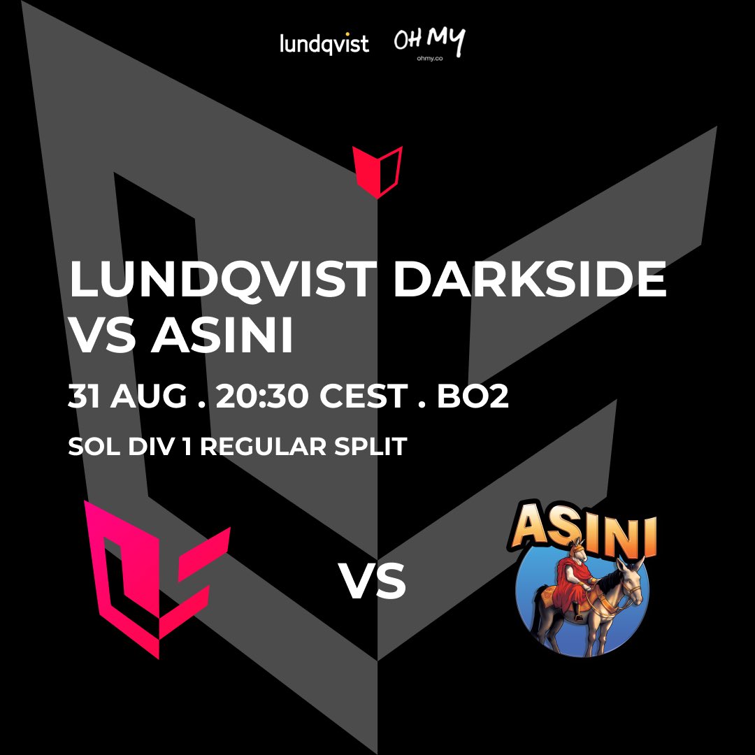 🔴DARKSIDE MATCH DAY🔴

Mega energy harvested from the NLC Finals. Quick 2-0 incoming today #LDSWIN

Darkside vs <a href="/AsiniLoL/">Asini</a> @ 20:30 CEST