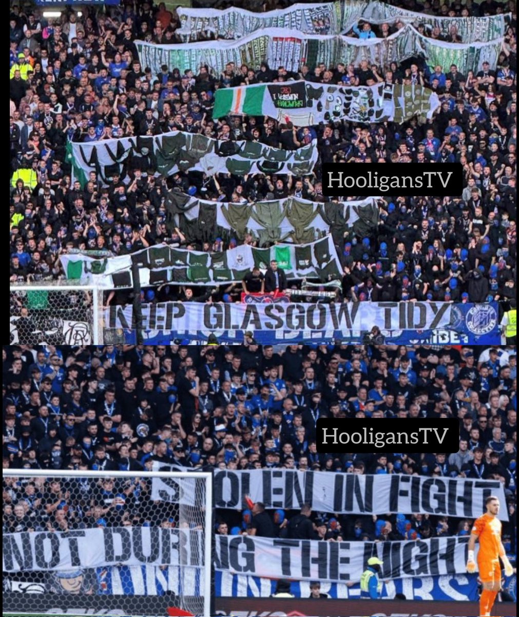 Scotland. 31.08. 2025
Rangers - Celtic.
Rangers with Celtic items, and below is a message from Rangers to Celtic.