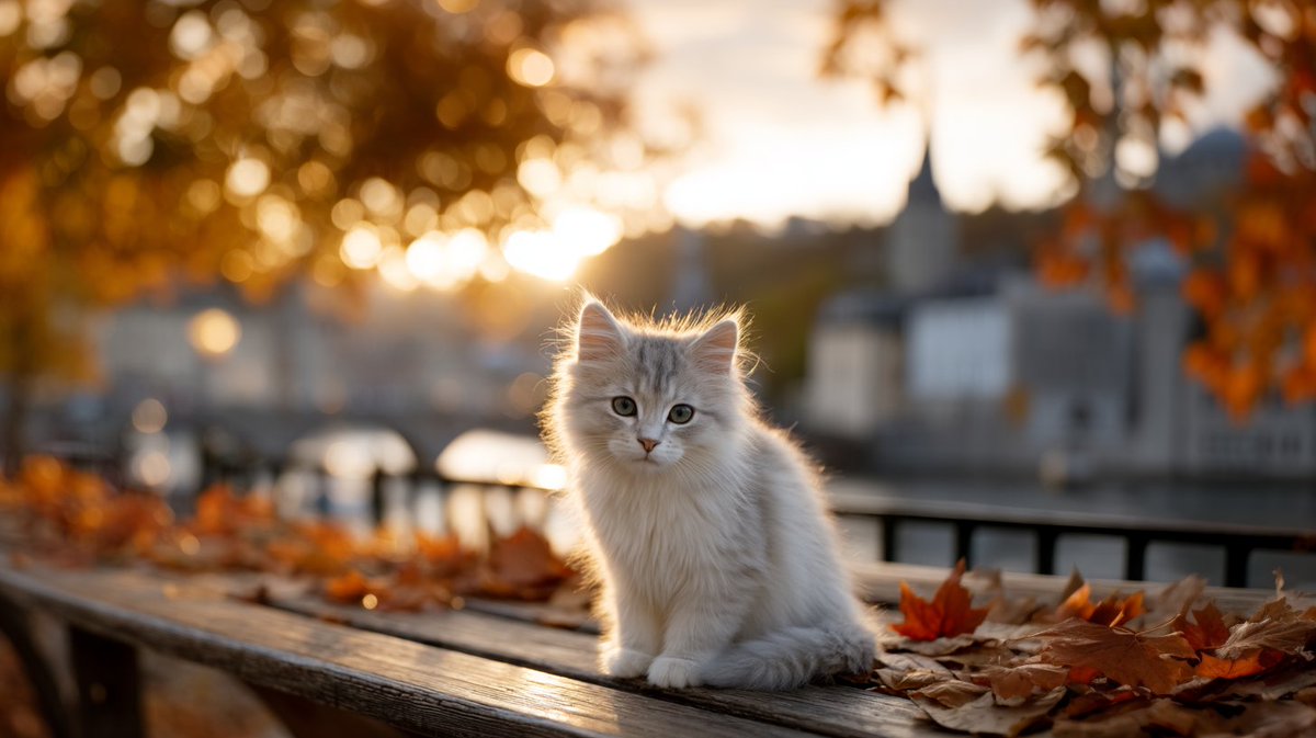 timedoctor_nft's tweet image. ⭐️Nano Banana’s character consistency is unreal! 🍌My fluffy white cat lounges on an autumn 2025 balcony, looking purr-fect every time! You should try Gemini 2.5 Flash Image now! #NanoBanana #AIEditing
