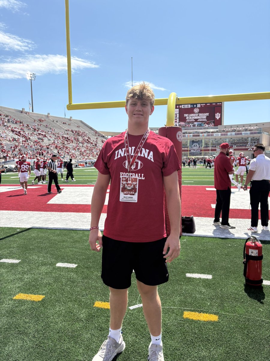 Riley Budde (@rylan_budde) on Twitter photo Thank you Indiana University Football for having me out for a game day visit! <a href="/IndianaFootball/">Indiana Football</a> <a href="/Hoosier_Huddle/">Hoosier Huddle</a> I had a really great time and hope to be back soon! <a href="/CoachIverson/">Clay Iverson</a> <a href="/Mr_Nellis/">Joel Nellis</a> <a href="/MJ_NFLDraft/">Mark Johnson</a> Thank you Indiana University Football for having me out for a game day visit! <a href="/IndianaFootball/">Indiana Football</a> <a href="/Hoosier_Huddle/">Hoosier Huddle</a> I had a really great time and hope to be back soon! <a href="/CoachIverson/">Clay Iverson</a> <a href="/Mr_Nellis/">Joel Nellis</a> <a href="/MJ_NFLDraft/">Mark Johnson</a>