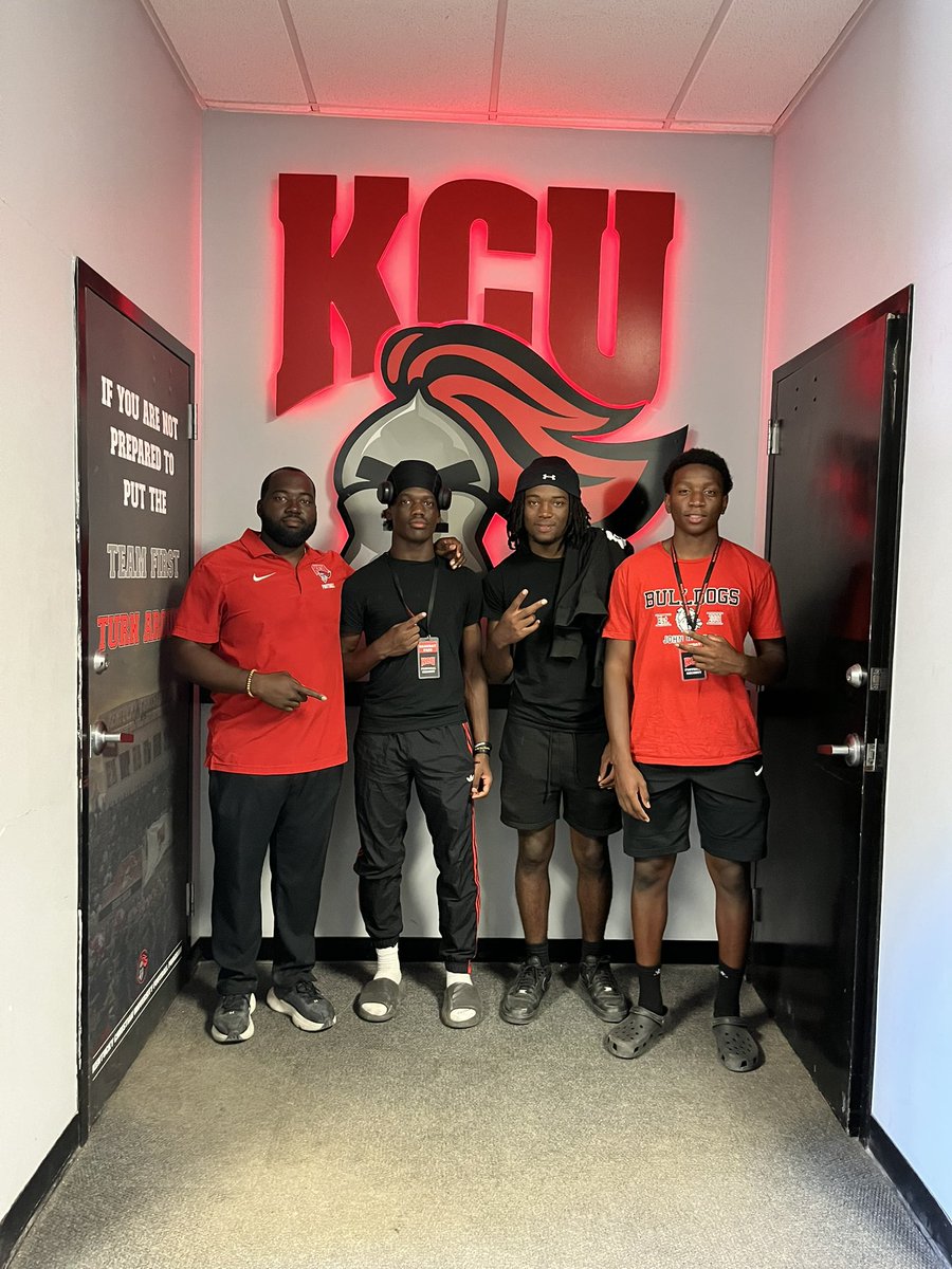 Had a great time yesterday at the <a href="/GoKnightsFB/">KCU Football</a> game day visit with teammates <a href="/Cavallifpittman/">cavalli pittman</a> and <a href="/borris_12/">Borris Stewart</a> . I got to meet <a href="/coachaubry/">Coach Aubry</a> <a href="/JobySully/">Joby Sullivan</a> and <a href="/coachcollier1/">Alex Collier</a>. Loved the environment and campus. I’m excited for the future! <a href="/coachjohnNCSA/">John Bell</a>