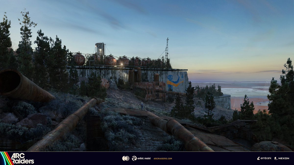 One more early concept image to wrap this batch up.
I love brutalism, rusty crumbling metal structures taken over by time/decay and vegetation if you haven’t noticed!