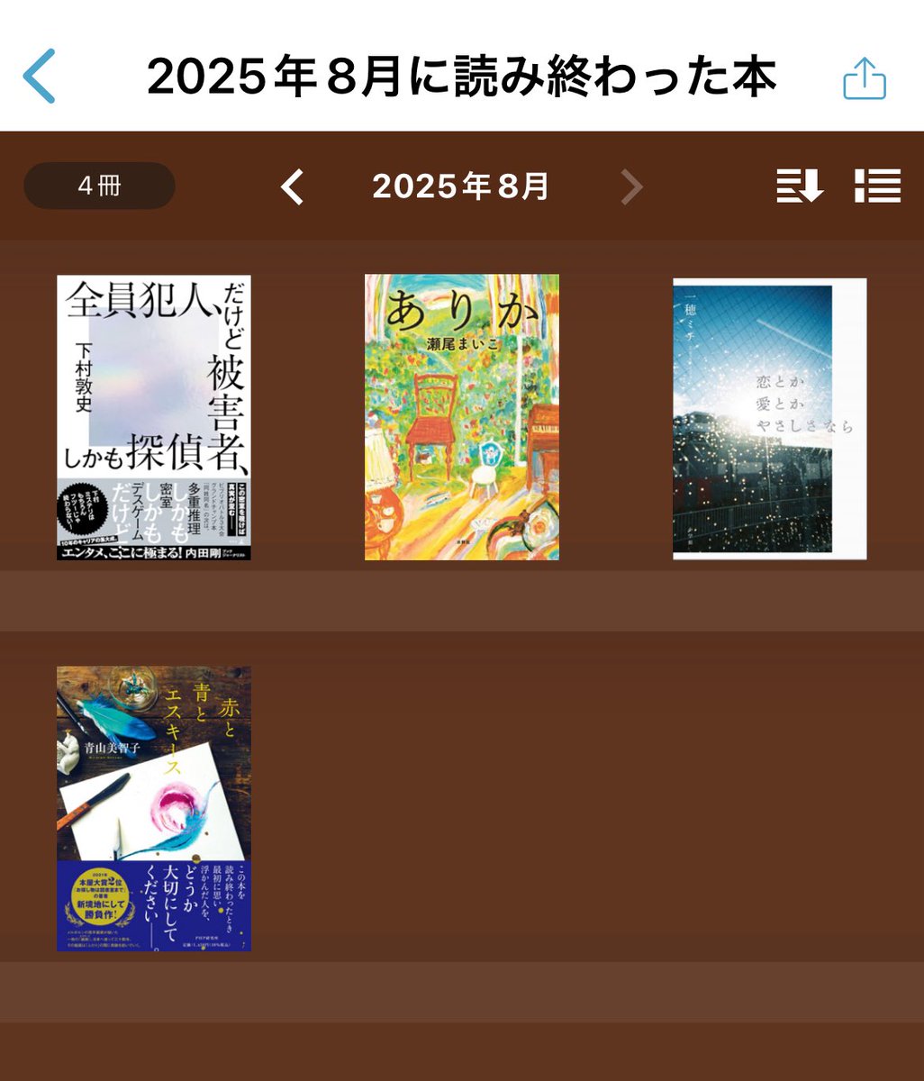 hirapaaa0618's tweet image. #読了
#読書好きな人と繋がりたい

8月はなんとか4冊達成✨
駆け込みで1冊すべり込ませました〜！
9月もマイペースに読書を楽しみます📖 𓂃𓈒 𓂂𓏸