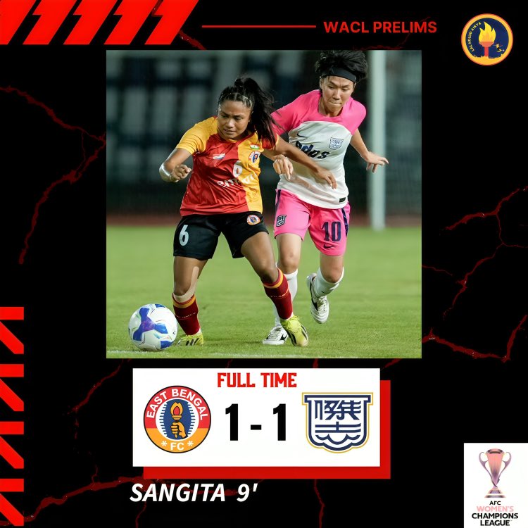 WE’VE DONE IT! 💥🔥

Your #MoshalGirls 🇮🇳 held their ground in a gritty battle against Kitchee SC 🇭🇰 to secure a crucial DRAW and with it, TOP SPOT in Group E with 4 points! 

We’re marching into the AWCL MAIN STAGE UNDEFEATED and UNSTOPPABLE! 
Asia, get ready... the #MoshalGirls