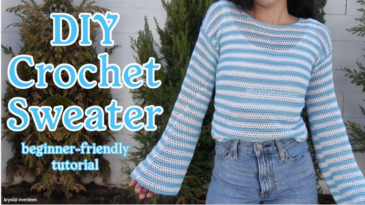 Crochet Sweater Tutorial │ DIY Crochet Striped Sweater youtu.be/v40KZD8UW-8?si…