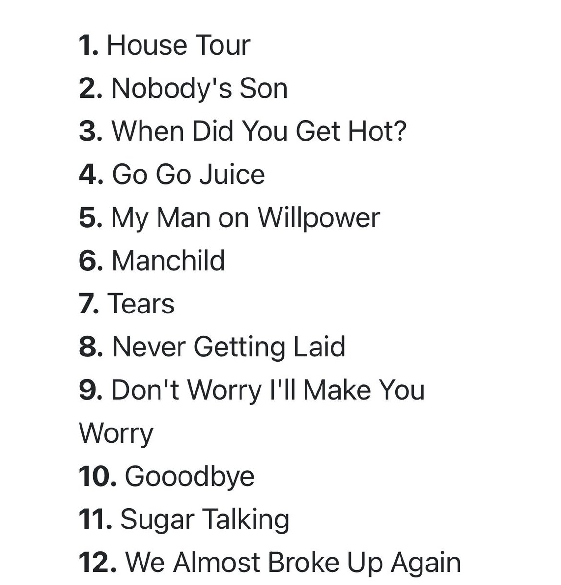 current tracklist ranking do i have taste 

incorrect spelling is the website not me 🤠